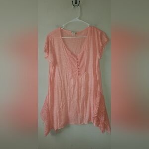 World Unity Orange Lace Tunic